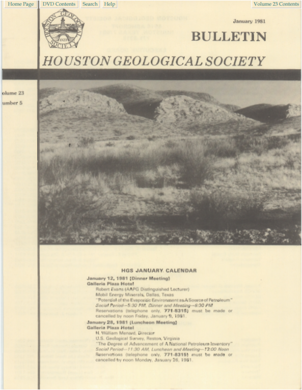 January 1981 Houston Geological Society