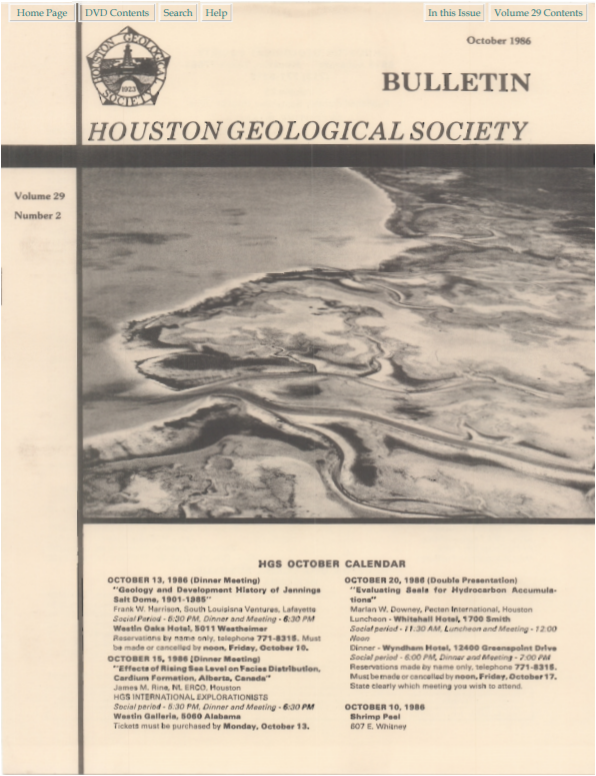 October 1986 Houston Geological Society