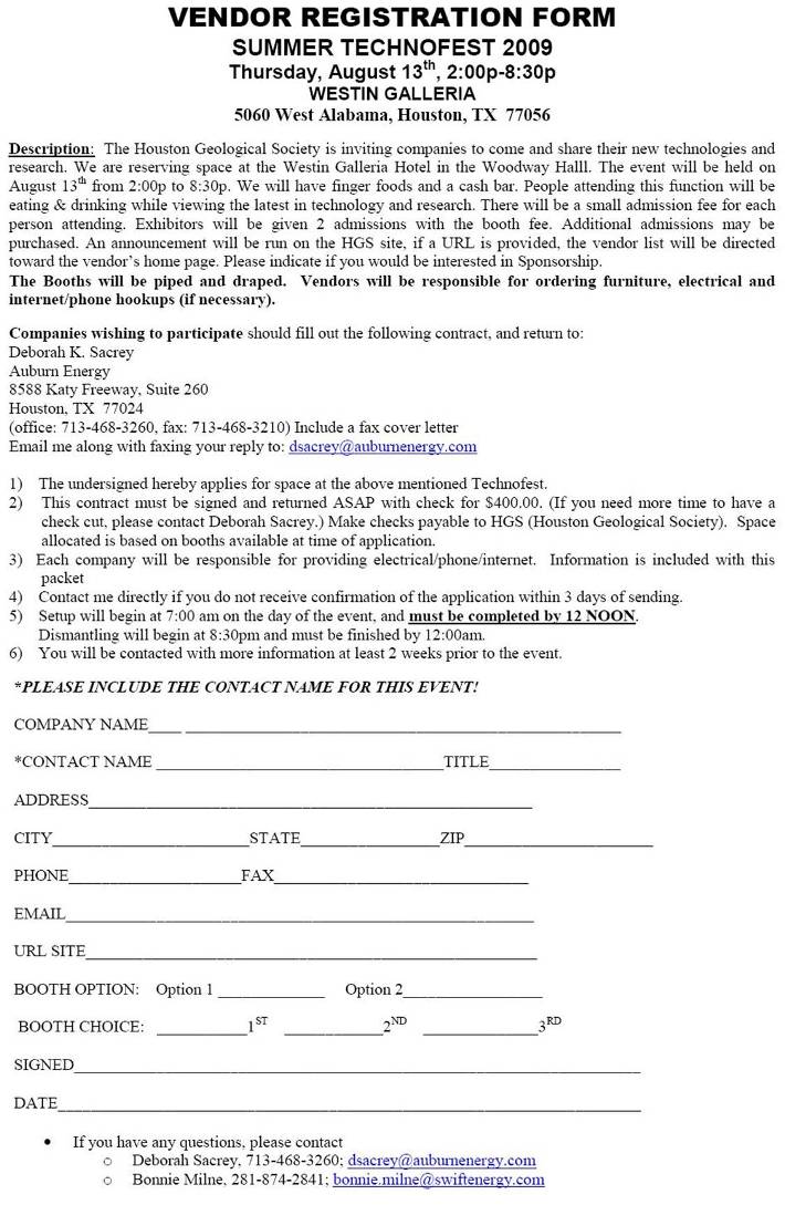 Vendor Registration Form